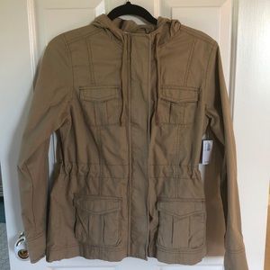 NWT tan Old Navy XS hooded jacket.